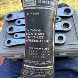 Sears Craftsman 5-piece Box End Ratchet Wrench Set