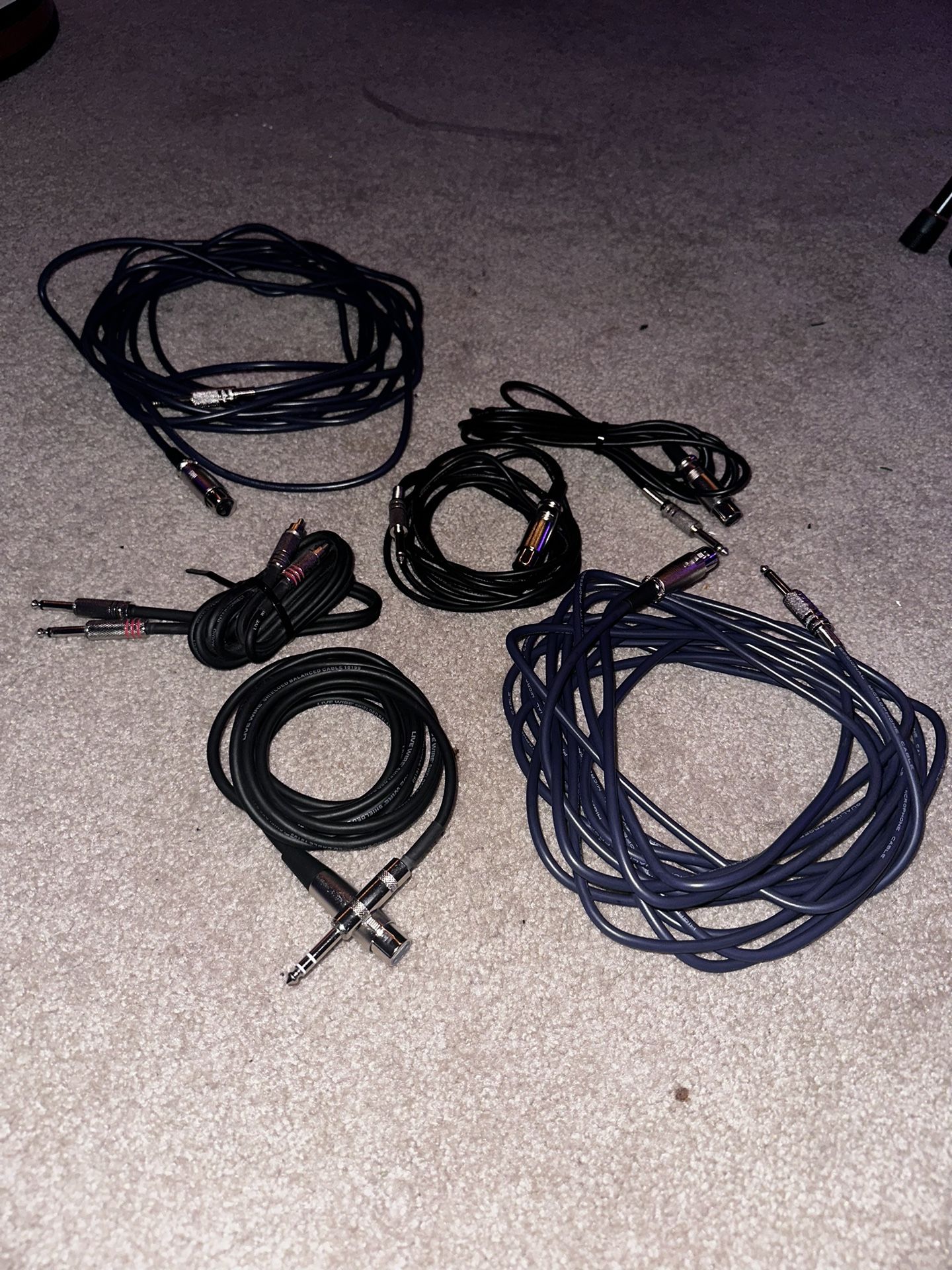XLR to 1/4” Cables & Balanced/RCA Cables Bundle