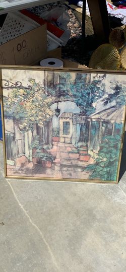 Mid Century Modern Pair Of Prints Framed Art