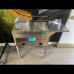 Stainless Fryer New/ Nuevo Fridora De Gas De Accero Con Patas Desmontables