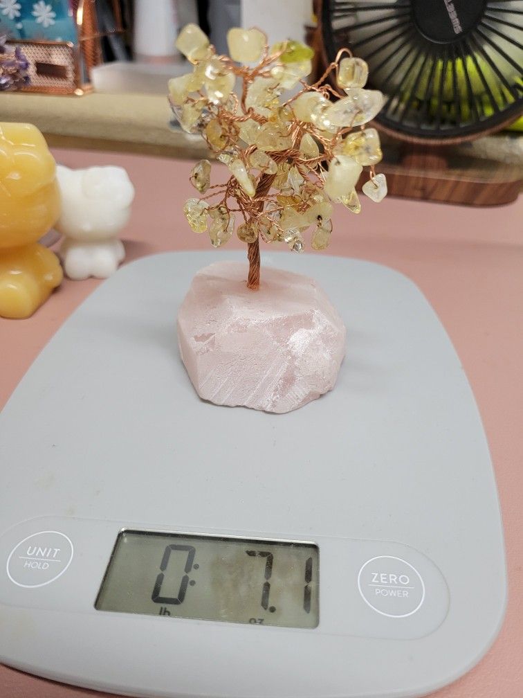 Citrine And Rose Quartz Crystal Tree