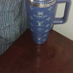 Stanley LV 40oz Blue And Silver Tumbler, $20