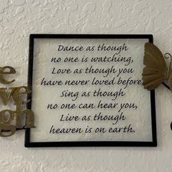 Butterfly Metal Wall Decor 24” X 6.25”