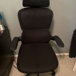 DXRacer Black Mesh Ergonomic Office/Gaming Chair – Adjustable Headrest, Lumbar Pillow, Flip Arms 