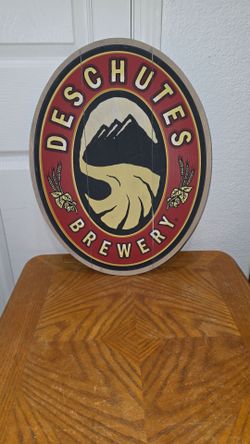 DESCHUTES BREWERY WOODEN SIGN
