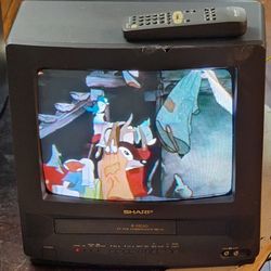 13" CRT TV VCR VHS Combination Color Retro Gaming Television model 1999