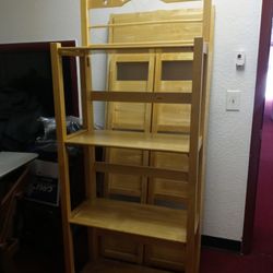 2 Foldable Wooden Shelves/ Stands Very Sturdy Like New