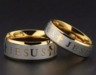 Title: Jesus Cross Ring Gold Silver Stainless Steel - Sizes 6-13 NEW