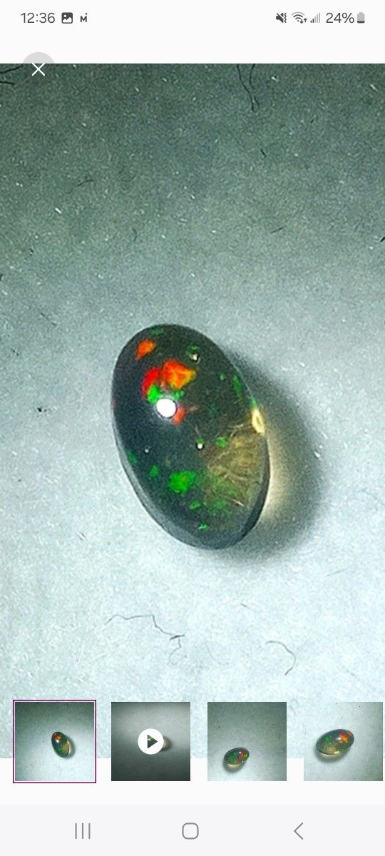 Black Ethiopian Fire Opal Polished Cabachon 100% Genuine 