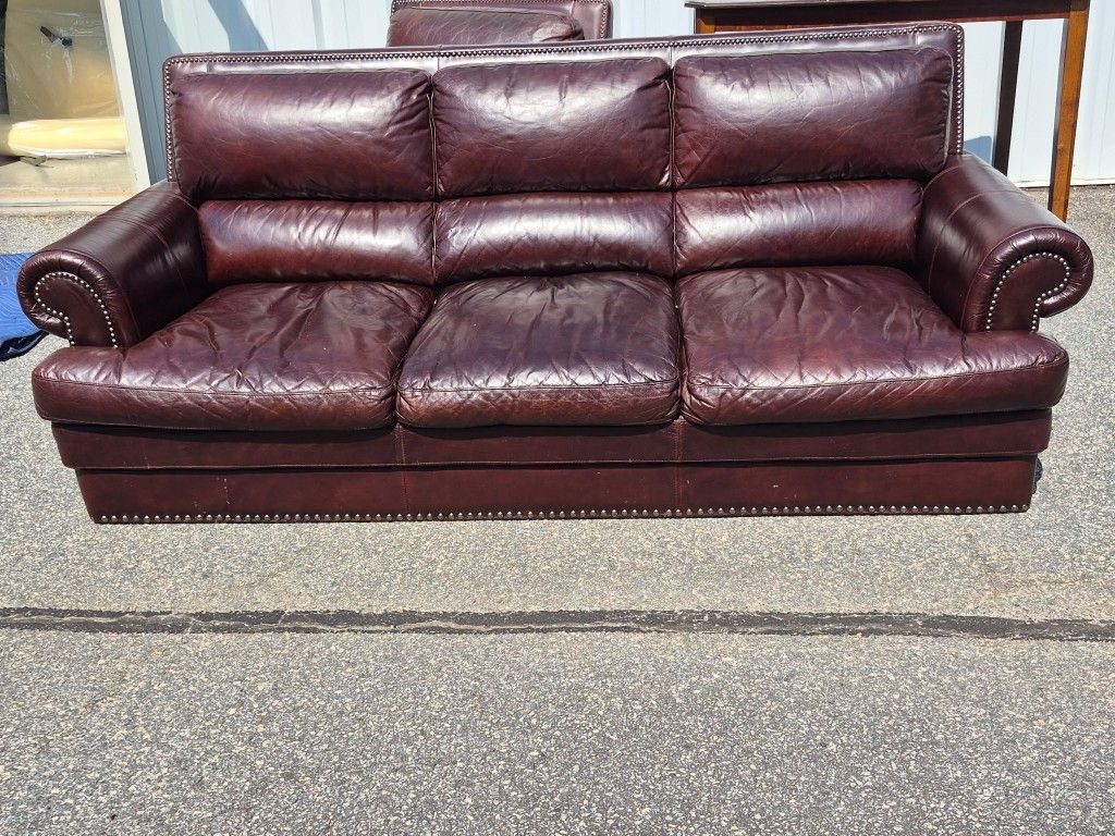 Leather Couch, Loveless And Chair