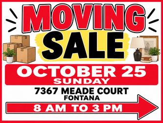 Moving sale Sunday 10/25