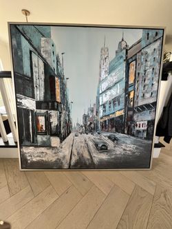 52” Square Modern NYC Framed Canvas Print