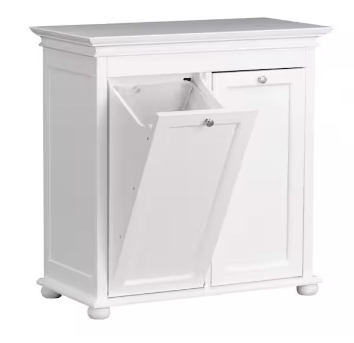 Home Decorators Collection Hampton Harbor 35 in. Double Tilt-Out Hamper in White @993