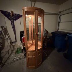 corner curio/display cabinet (sometimes called a “corner curio cabinet” or “corner display cabinet”).