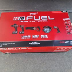 Milwaukee 3697-25 M18 FUEL 18V Brushless Cordless 5-Tool Combo Kit (Sealed, New)