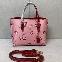 🍒🍒Coach Mollie Tote Bag 25 With Cherry Print