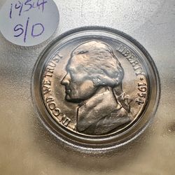 1954 S  Jefferson Nickel FS -501 S/D