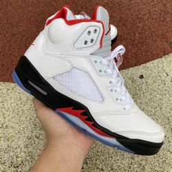 Jordan 5 RetroFire Red Silver Tongue