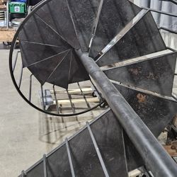 12 Foot Tall Black Metal Spiral Staircase