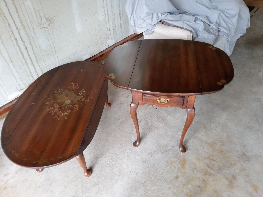 Vintage Maple Wood Hitchcock Stenciled Drop Leaf Coffee Table