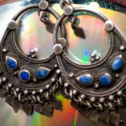 Vintage sterling & lapiz lazuli earrings