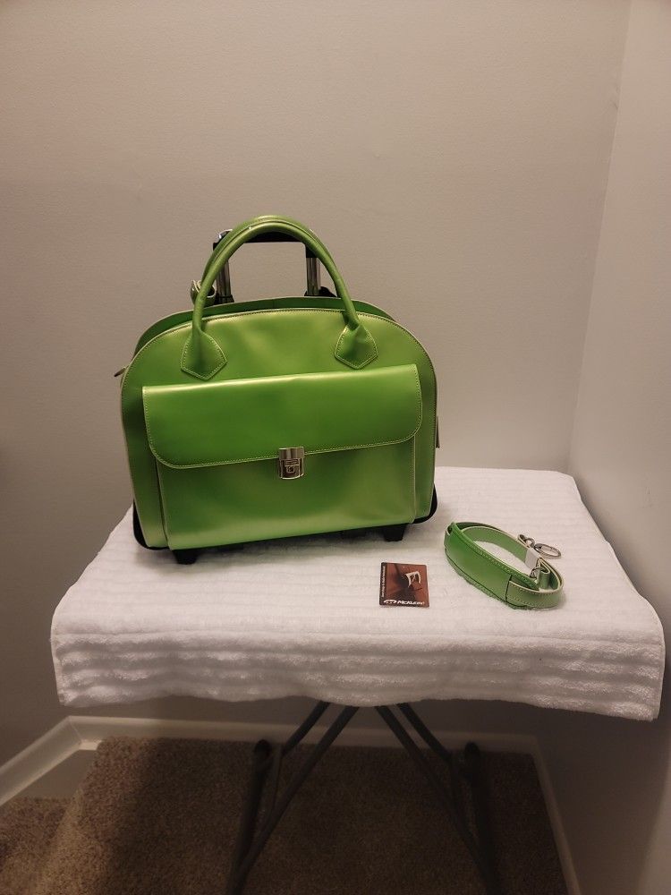 Ladies Leather Detachable Wheeled Briefcase