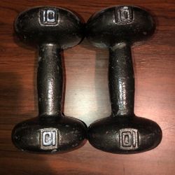 Two 10 pound dumbbells