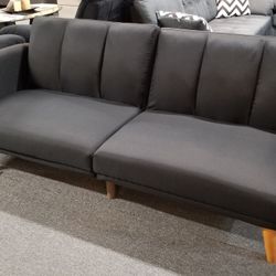 Brand New 81" x 44" Black Linen Futon