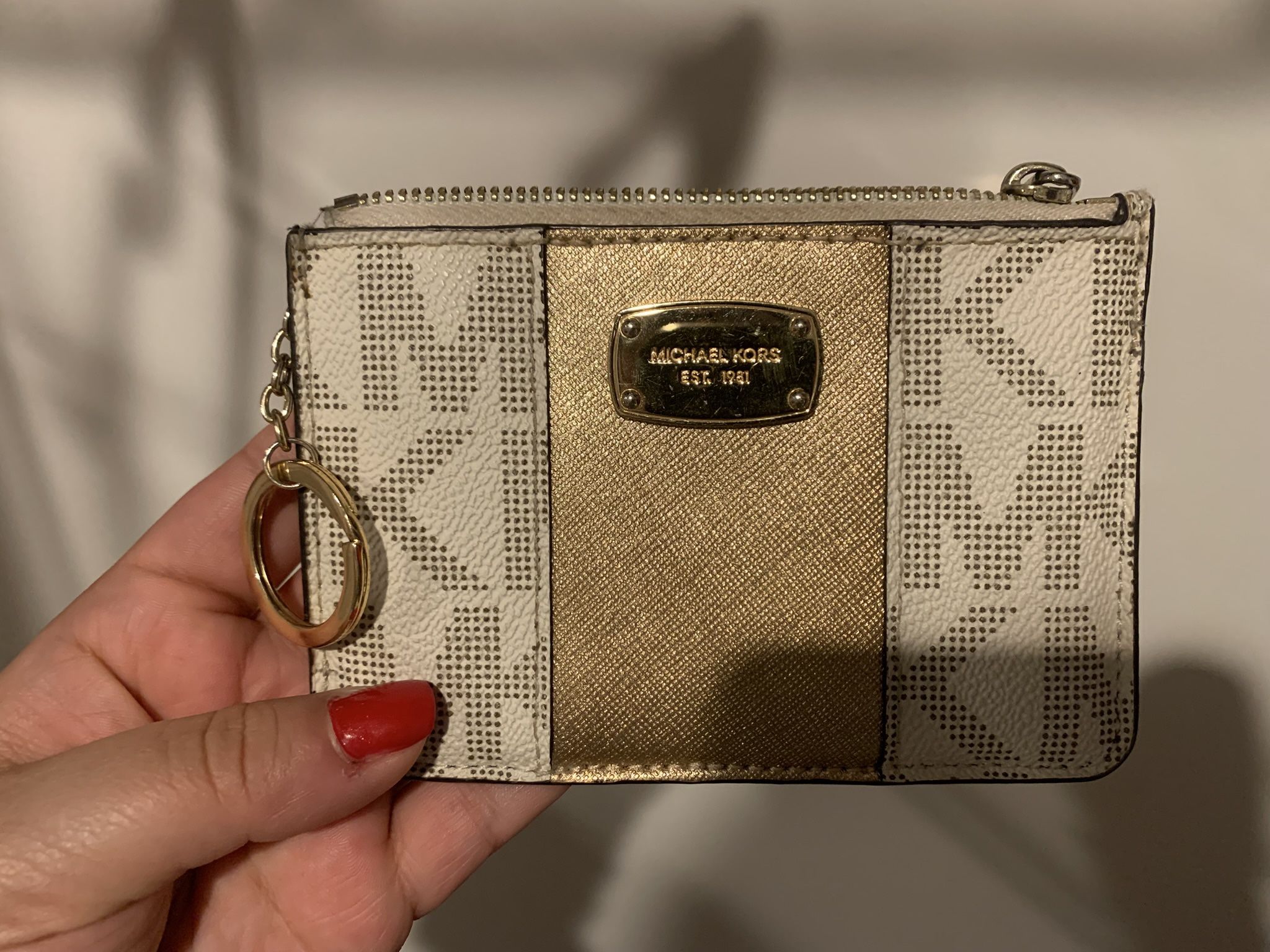 Michael Kors Signature Logo-print Canvas Small Logo Coin Purse