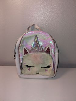 Miss Gwen's OMG Accessories Mini Backpack Pink Unicorn Sequins Sparkles