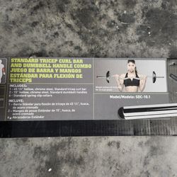 Weight Bar Set- 1 Triceps Curl Bar And 2 Dumbbell Bars