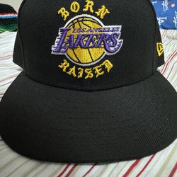 Born X Raised Lakers New Era Fitted Hat Size 7 1/4