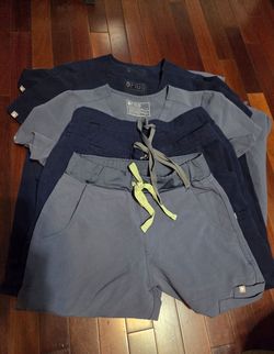 FIGS Bundle 3 Set Women's Size Small Navy and Gray Drawstring Scrub Pants & Tops