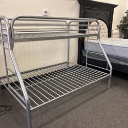 Twin Over Full Metal Bunk Bed Silver
