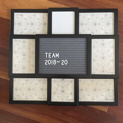 Photo collage frame with felt letter board