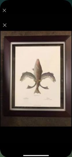Fleur de lis fishing art by Daniel J Rhodes limited edition