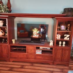 Solid Wood Entertainment Center / Wall Unit – Beautiful Warm Cherry Finish