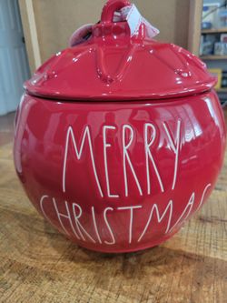 Rae Dunn Red Ornament Cookie Jar