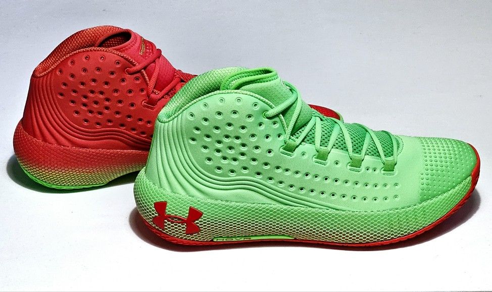 MEN'S SIZE 15: UA HOVR 'EMBIID CHRISTMAS DAY' BASKETBALL SHOES!!