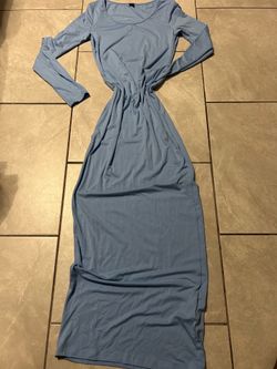 New baby blue baby shower dress size small long blue dress