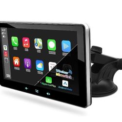 7" HD Double Din Car Stereo,Portable Wireless Touch Screen Apple CarPlay and Android Auto Automatic Multimedia Player, Car Stereo with Mirror Link
