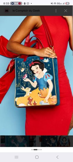 Snow White Classic Apple Quilted Velvet Tote Bag With Coin Bag