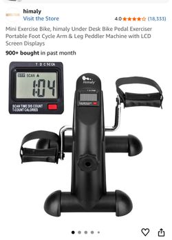 Himaly Under Desk Mini Bike Pedal Exerciser Portable Foot Cycle Leg Peddler Machine with LCD Screen Displays