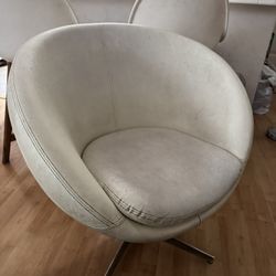 Minimalist White Leather Sofa Chair