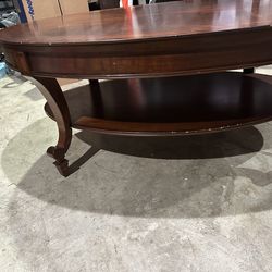 Solid wood coffee/round table set
