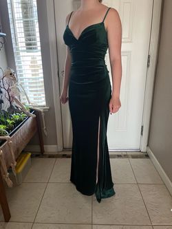 Emerald Green Velvet Formal Maxi Dress