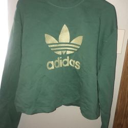 Womens  Cropped Adidas Green And  Neon Yellow Never Worn! 