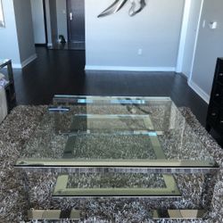 Glass end table 700.00. Glass cocktail coffee table 1600.