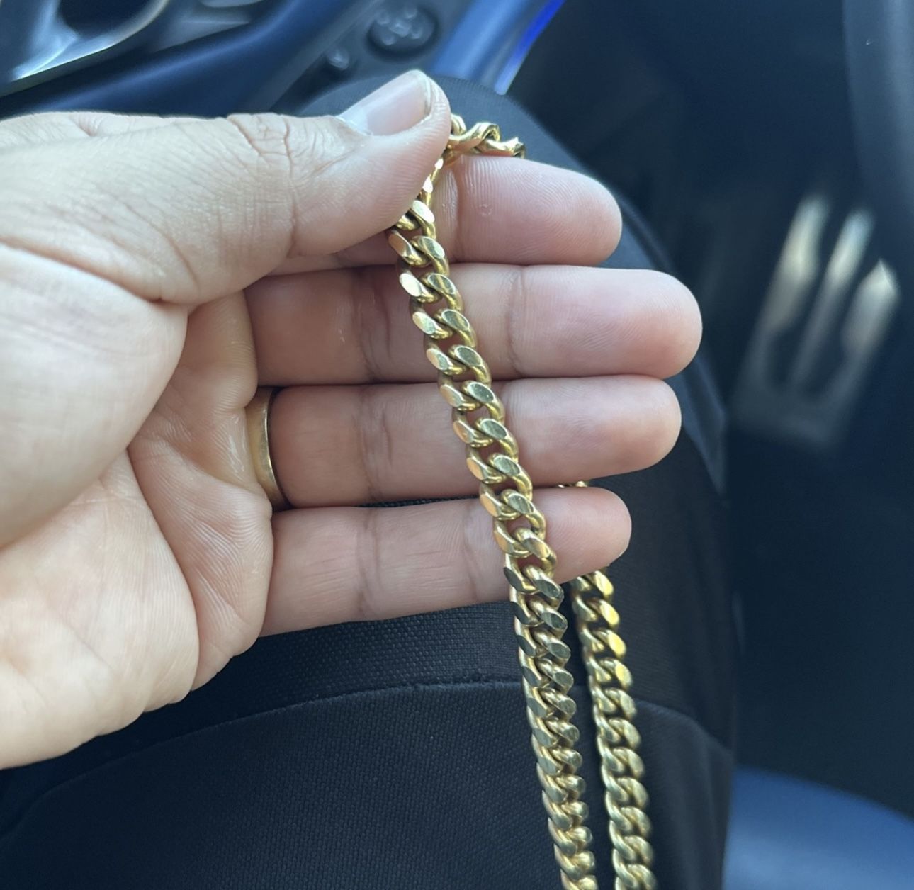 24" Men's TwoTone Cuban Link Chain Necklace in 14k GoldPlated