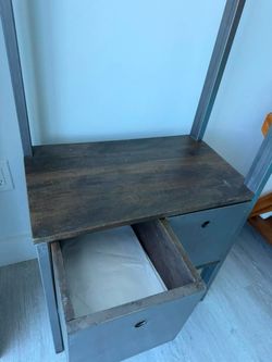 Industrial Vintage Open Wardrobe / Clothing Rack with Storage